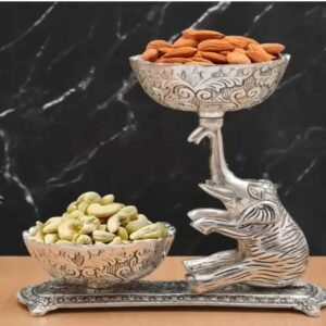 Metal elephant dry fruit stand