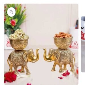Metal elephant dry fruit stand