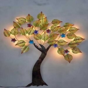 Tree wall panel with led light